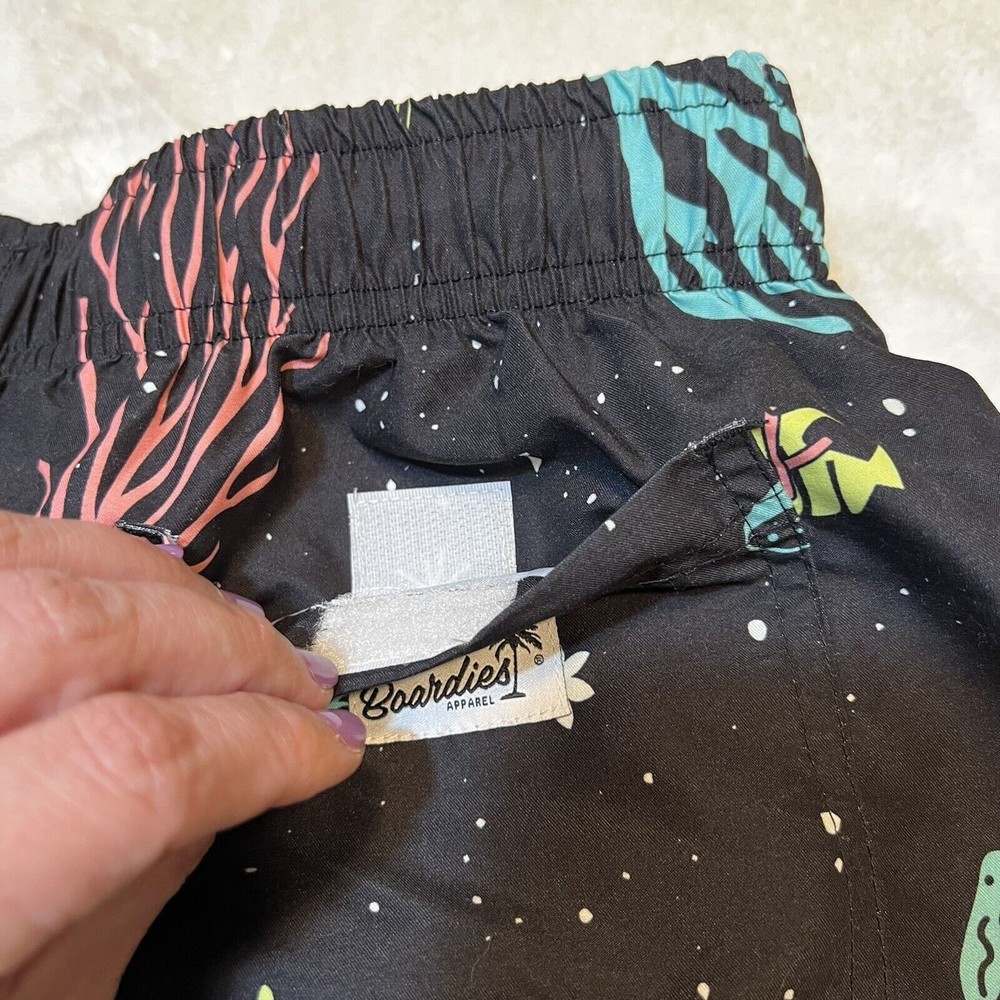 Boardies Black Ocean Print Swim Trunks Men’s S Lined 5.5 Inch Inseam - Picture 9 of 13
